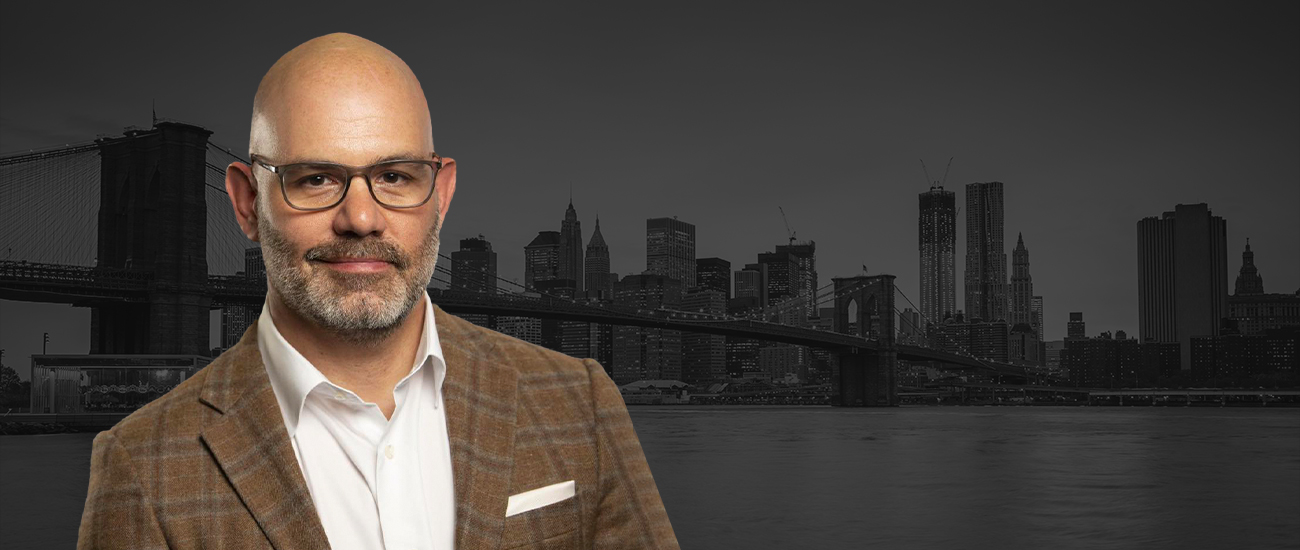 Jeremy Saland with New York Skyline in the Background